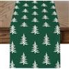 JOTOM Runner da tavola di Natale 40 x 240 cm, runner da tavola con albero di Natale invernale Xmas cucina sala da pranzo decorazione per interni casa festa fattoria decor (verde)