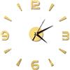 Akozon Grande Orologio da Parete, Adesivo Orologio da Parete 1 Mm Adesivo Camera in Acrilico Decor Fai da Te Moderno Home Office Room Decor Ing Adesivi Decorativi Specchio Orologio (Oro)