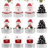 GZGXKJ Candele Natalizie, 12 Pezzi Mini Lumini Natale, Ccandele Decorative per Albero Pupazzo di Neve, Pigne Natale, Kit Regalo