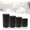 Candelo Smart-Planet - Set di 4 candele rustiche per ambiente natalizio, corona dell'Avvento, candela rustica, colore nero, 8/10/12/14 cm