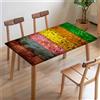 FANSU Arcobaleno Tovaglia Rettangolare Piazza Copritavolo con Bordo Elastico, 4/6/8FT Copritavolo Tavolo Panno per Esterno Sala da Pranzo Cucina Ristorante Giardino (100x100cm,Colore)
