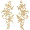 HOBBIESAY 4 Pz Ricami Appliques in Pizzo Foglia Dorata Fiori Toppe per Indumenti Abito Abito Cucito Decorazioni Poliestere Ornamento Accessori Appliques per Tessuto Fai da Te 229x102x1mm