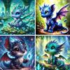 Tyanlenr 4 Pezzi Diamond Painting Animali 30x30 CM, 5D Pittura Diamante Animali, DIY Diamond Paintings Kit Completo per Bambini Adulti, Diamond Art Painting Deco per Casa, Pareti, Ufficio