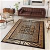 TAPISO Atlas Tappeto Salotto Moderno Pelo Corto Design Astratto Motivo Animalier Tigre Animale Pelle tonalità Nero Beige Scuro Oeko-Tex Soggiorno Sala Camera Ufficio 100 x 200 cm