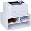 Relaxdays Supporto per Stampante da Scrivania, 3 Scomparti, Portadocumenti, Portacarta, Organizer, 22,5x47x40 cm, Bianco