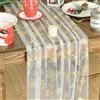 Artoid Mode - Runner da tavolo in tulle di gazar bianco e oro con fiocchi di neve, invernale, per cucina, decorazione da 70x300 cm, Natale, decorazione per interni, festa, decorazione per le vacanze