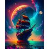 HEIBAGO Nave Colorata 5D Diamond Painting Adulti, Paesaggio Diamond Painting Kit Completo Per Principiante, Mare Set Completo Di Diamanti Di Pittura per la Decorazione Della Casa 30x40cm