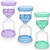 PlsMupn Set di 3 Clessidre Colorate per Bambini, Timer a Sabbia da 3/5/10 Minuti, Clessidra per Lavarsi i Denti, Cucina, Giochi, Ufficio e Time Management