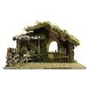 Bertoni Ferrari & Arrighetti Capanna per Presepe Rustico Con Steccato e Fienile, Capanna Vuota Artigianale Adatta a Statuine da 10 o 12 Cm Non Incluse, Legno, 44 x 30 x 19 Cm