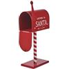 URBNLIVING Cassetta della posta natalizia in legno e metallo, con Babbo Natale, ad arco, decorativa, rossa, decorazione da tavolo per le vacanze, casa in campagna, piccola o grande (grande)