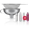 iSi Set di Accessori per sifone da Panna con 3 beccucci in Acciaio Inox + Imbuto da 750ml + setaccio + 50 Capsule per Panna - Compatibile con Gourmet Whip, Thermo Whip & Cream Profi Whip
