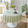 FANIVIN Tovaglia rotonda in cotone e lino per uso domestico Ideata per tavoli da pranzo e tavolini Lavabile in lavatrice Verde Diametro 140cm
