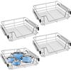 Froadp Cassetto Telescopico Estraibile Mensola da Cucina Ripiano Scaffale con Guide Scorrevoli Cestelli a Rete Stoccaggio Portabicchieri per 60cm Cucina Armadi (Larghezza effettiva 57cm, 4 pezzi)