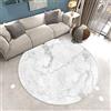 Morbuy Tappeto Salotto Rotondo Grande Pelo Corto, Marmo Stampa Grandi Antiscivolo Tondo Moquette, Soggiorno Bambini Camera,Cucina,Bagno,Domestica Decor Tappeti (160cm,Bianco)