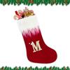 Alederways Calze di Natale, 56 cm, rosse con monogramma lavorato a maglia, calze natalizie ricamate personalizzate, in velluto lavorato a maglia, calze rosse da appendere al caminetto, per regali di