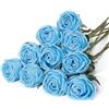 LEUCHTAMOR 10 fiori artificiali di seta blu per bouquet di nozze fai da te, centrotavola per addio al nubilato, composizioni floreali, tavoli per feste, decorazioni per la casa