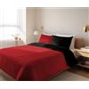 GLHOME Idee per la casa GL HOME Copripiumino Matrimoniale Double Face 100% Cotone - Qualità Made In Italy - Set Letto Sacco e Federe Bicolore - Rosso/Nero