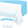 Hegbolke 4 confezioni di tovaglie bianche e blu - 220x130cm copritavolo rettangolare blu per matrimoni compleanni prima comunione baby shower laurea
