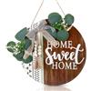Vegena Cartello di benvenuto per porta di casa - ghirlande Home Sweet Home, decorazione della porta, ghirlanda di legno