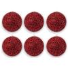 Generico Set 6 Palle di Natale, in Plastica Tinsel LUCIDA Glitter Disponibile in 4 Colori,Infrangibile Resistente Ai Raggi UV in Foil per Esterno Decorazioni Negozio, Vetrina,Sfera Natalizia (Rosso, 10 Cm)