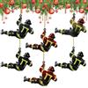 PTBWS 6 Pezzi Ciondoli Pompieri Natalizi, Acrilico Del Vigile Del Fuoco Ornamenti Natalizi, Pendente Del Vigile Del Fuoco di Natale, Decorazione Natalizia con Pompiere, per Parete, Finestra (A)