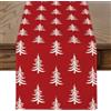 JOTOM Runner da Tavolo di Natale 40x180 cm Runner da Tavolo Albero di Natale Invernale Decorazione da Cucina e Sala da Pranzo per Natale per Festa in Casa in Stile Fattoria (Rosso)