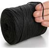 MeriWoolArt® Filo di Macramè Nero 2 mm x 250 m Corda di Cotone Riciclato, Cotone Morbido per la Realizzazione di Appendi Piante, Gioielli, Borse all'Uncinetto