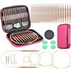 Frdhee Set di 13 paia di ferri da maglia circolari intercambiabili in metallo da 3,0 a 10,0 mm - Cavo da 33 a 56 cm - Con borsa per riporre per maglieria - Regalo - Champagne