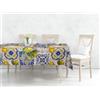 Viterbo Biancheria - Tovaglia Antimacchia 4 Posti, Tovaglia Quadrata 140x140 Sala da Pranzo dal Design Moderno ed Elegante, No Stiro, Impermeabile (Limone Foglia, x4 (140x140Cm))