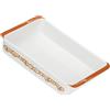 THUN, Teglia Rettangolare in Porcellana, Versione Grande, Linea AbbracciAMI, Maxi Teglia per la Cucina, Idea Regalo per Natale, 31.6 x 22.1 x 6.35 cm h