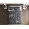 SleepTime Copripiumino Cotone Mr. And Mrs. 3, 200cm x 220cm Una Piazza E Mezza, Con 2 Funda De Almohada 60cm x 70cm, Grigio