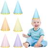 GlamRays 12 Pezzi Cappelli di Compleanno Pastello Colorati Conici Cappelli di Compleanno Arcobaleno Conici Cappelli di Carta con Cordino Elastico per Compleanno Baby Shower Forniture per