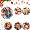 Queekay 5 Palline di Natale Trasparenti Ornamenti di Palline Riempibili Sfera di Natale in Plastica Trasparente da Appendere all'Albero di Natale con Linea Dorata Decorazioni per Foto Immagini