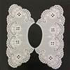 Wambere Collare in Pizzo Con Ricamo, Decorazione Rimovibile per Abito Fai da Te, Colletto Falso in Chiffon, Bianco C