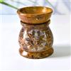 India House Bruciatore a olio, diffusore di aromi, portacandela in pietra ollare, per lavori di Jali intagliati a mano, pietra di sapone, per aromaterapia (design 14)