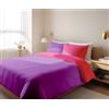GLHOME Idee per la casa GL HOME Copripiumino Matrimoniale Double Face 100% Cotone - Qualità Made In Italy - Set Letto Sacco e Federe Bicolore - Fragola/Viola