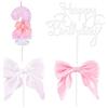 TaleMoon Candele di compleanno Numero 2, 3D Rosa Candela Numero 2, Farfalla Decorazione Torta Compleanno, Topper Happy Birthday, Candele Torta Topper Decoration per Festa Matrimonio Sconto Laurea