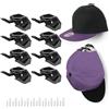 fuxunamz Porta Cappelli, 8 Pezzi Porta Cappelli Autoadesivo, Porta Cappelli da Parete, Organizzatore per Cappellini da Baseball, Portacappelli Minimalista per Cappelli, Accessori