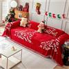 Surwin Grande Telo Copridivano, Stampa Natalizia Copridivano con Frangia, Antimacchia Universale Telo Arredo Divano per Sedie, Divani, Letto, Poltrona (Natale rosso D,180x130cm)
