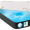 MKS. Topper in gel 140 x 200 cm, H2 H3 con memory foam gel da 7 cm, comfort cuscino materasso con flusso d'aria 3D, coprimaterasso viscoelastico con rivestimento in bambù rimovibile