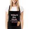 FunChaos Divertente Grembiule da Panettiere per Mamma, La Migliore Mamma del Mondo, Grembiule Nero Regolabile con 2 Tasche, Regali per Mamma, Moglie, Fidanzata, Festa della Mamma, Compleanno, Natale