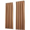 heimtexland®, 1 coppia di tende oscuranti termiche, con nastro per arricciare la tenda, modello 139, Poliestere, Cammello la Marrone, AxL 245 x 135 cm