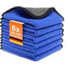 Kemes Panni in microfibra per auto, interni della casa, pulizia generale, 500 GSM, panno per lucidatura 30 x 30 cm (blu, 6)