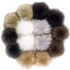 DXIA 14 Pezzi Pompon Pelliccia Volpe Sintetica, Finte Pelliccia Pom Pom con Elastico, 7 Colori, per Maglieria Cappelli Scarpe Sciarpe Borsa Portachiavi Charm e Ciondoli