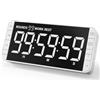 MeesMeek Timer Orologio Cucina: 99h 59min 59sec conto rovescia/avanti, ricaricabile, digitale con intervalli, LED 7,8 grande, 3 luminosità, 5 allarmi, 4 volumi, magnetico per aule (Bianco)