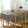 Morbuy Tinta Unita Tovaglia Rettangolare Copritavolo Cerata Facile da Pulire Lavabile Tovaglia PVC per la Decorazione del Tavolo da Pranzo della Cucina (120x160cm,Grigio Chiaro)