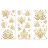PLIGREAT 3 fogli strofinano sui trasferimenti per artigianato e mobili, oro Paisley Pattern strofina sugli adesivi di trasferimento per mobili in legno fai-da-te Frigo Home Decor