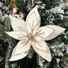 GL-Turelifes Fiori di Natale grandi glitterati da 25,7 cm, 6 pezzi, fiori artificiali a forma di stella di Natale, in velluto, per albero di Natale, decorazioni floreali pieghevoli per decorazioni