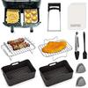 Shulltji Frittelle di Cottura per Ninja Foodi AF400EU, AF300EU, Emerio, Princess, Innsky, COSORI, Tower 7,6L/8L/9L/9,5L Frittrici di Cottura a Doppia Zona