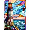 DAERLE Faro 5D Diamond Painting Kit Completo, Finestra di vetro colorato Pittura Diamante Bambini DIY Strass Ricamo a Punto Croce Decorazione per Casa 30x40cm